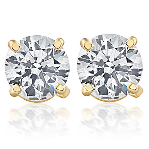 1 1/10 Carat (ctw) Natural Diamond Studs in 14k White or Yellow Gold