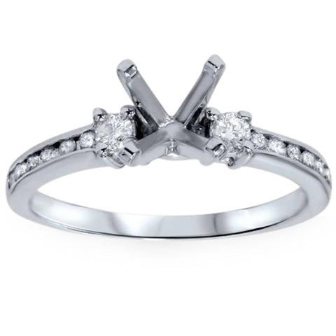 1/3ct Diamond Engagement Ring Semi Mount 14K White Gold