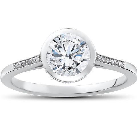 VS 1 1/10 ct Lab Grown 100% Diamond Aria Engagement Ring 14k White Gold