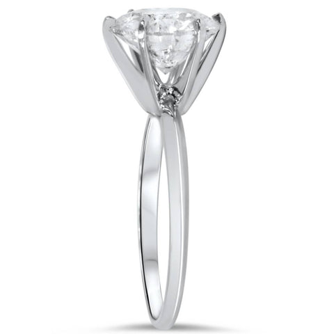 2 1/2ct Round Diamond Solitaire Engagement Ring 14K White Gold Enhanced