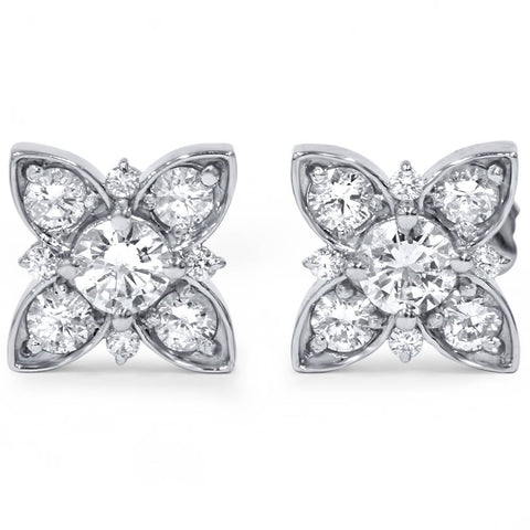 G/VS 1ct Lab Grown 100% Diamond Studs Womens Earring 14K White Gold