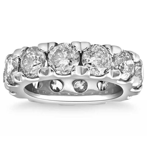 10 1/2 ctw Natural Diamond Eternity ring in White Gold Band