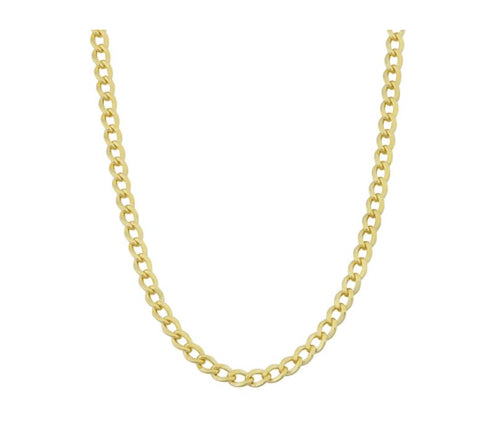 14k Yellow Gold Filled 3.2mm High Polish Miami Cuban Curb Link Chain Necklace