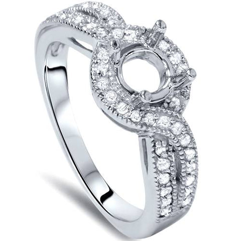 1/3ct Vintage Diamond Semi Mount Engagement Ring Setting