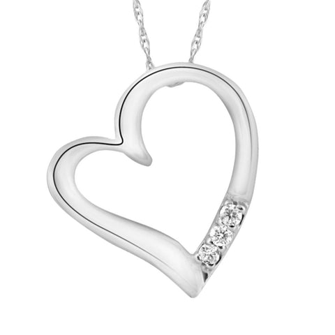 VS Diamond Pendant Heart Shape Necklace in White, Yellow, or Rose Gold Lab Grown