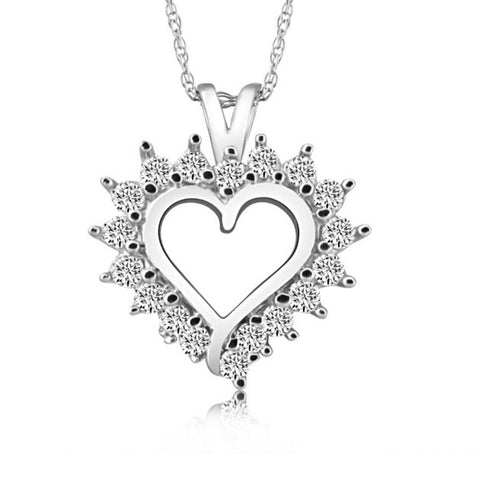 1/2Ct Diamond Petite Diamond Pendant Necklace in 14k White, Yellow, or Rose Gold