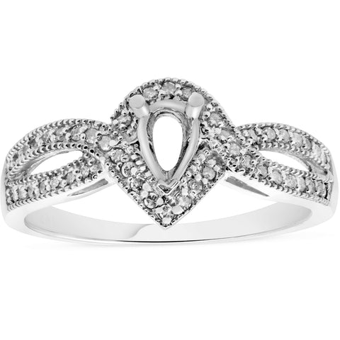 1/5ct Pear Shape Diamond Engagement Ring Setting Mount 14K White Gold