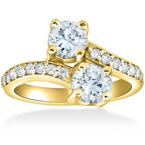 1 1/2 cttw Forever Us 2-Stone Diamond Engagement Forever Us Ring 14k Yellow Gold