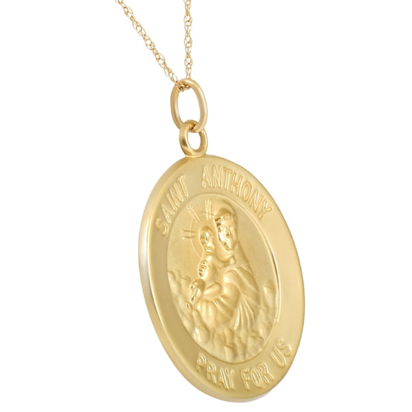 14k Yellow Gold Anthony Medal Pendant 1