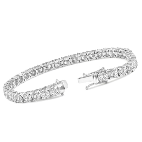 12ct Diamond Tennis Bracelet 14 Karat White Gold 7"