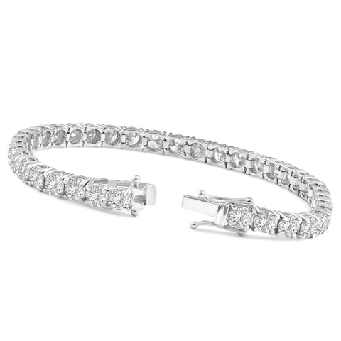12ct Diamond Tennis Bracelet 14 Karat White Gold 7"