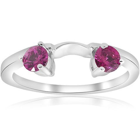 1/2ct Ruby Wrap Wedding Engagement Ring 14K White Gold