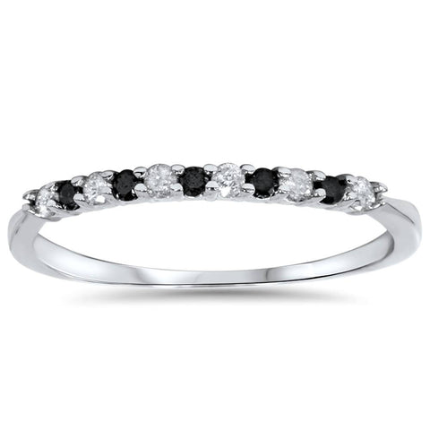 1/4ct Treated Black & White Diamond Wedding Anniversary Ring