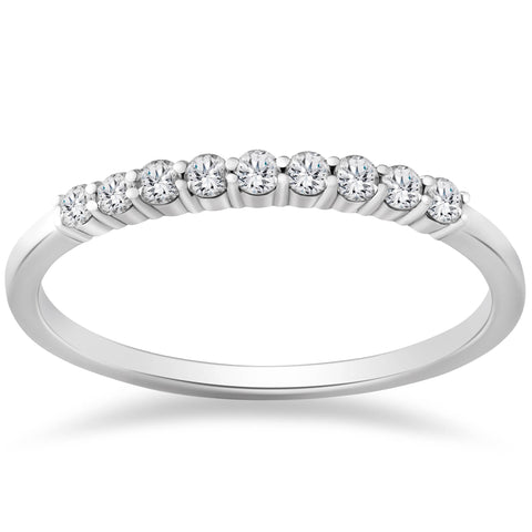 G-VS 1/4ct 100% Diamond Wedding Ring 14K White Gold Womens Band Lab Grown