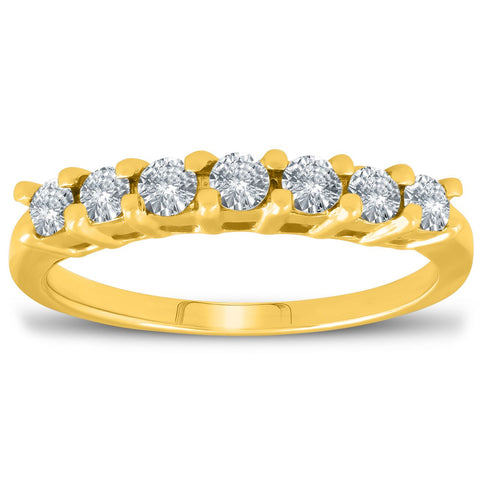 5/8ct 14K Yellow Gold Lab Created Diamond Anniversary Wedding Ring