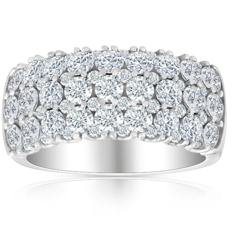 G/VS 2 3/4Ct Lab Grown Diamond Wedding Ring 10k White Gold