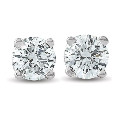 .33Ct Round Brilliant Cut Natural Diamond Stud Earrings in 14K Gold Classic Setting