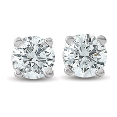 1.25CT TW Round Cut Lab Grown Diamond Studs Screw Back 14K White Gold