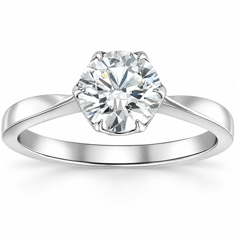 VS 1.50Ct Solitaire Diamond Engagement Ring Lab Grown 6-Prong