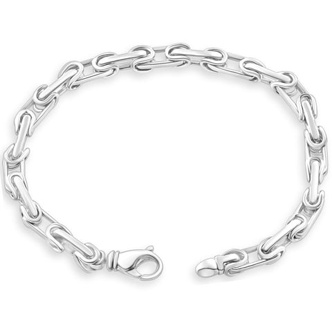 Men's 14k Gold (41gram) or Platinum (66gram) Link Byzantine Bracelet 8.5"