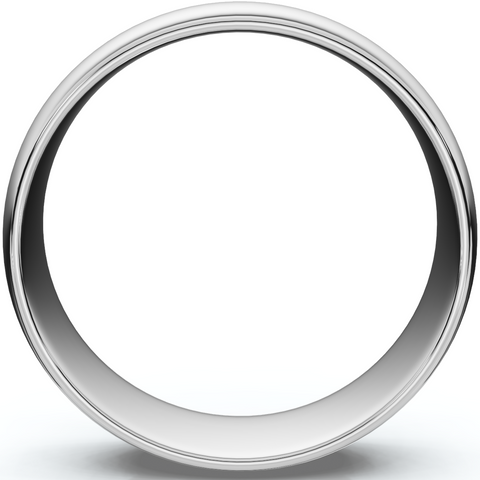 6mm Wide High Polished Wedding Band 950 Platinum Plain Dome Ring
