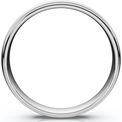 High Polished Wedding Band 14K White Gold