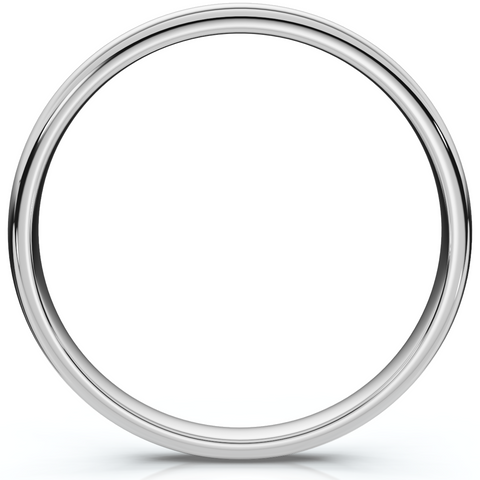 2mm Plain Polished Platinum Comfort Wedding Band