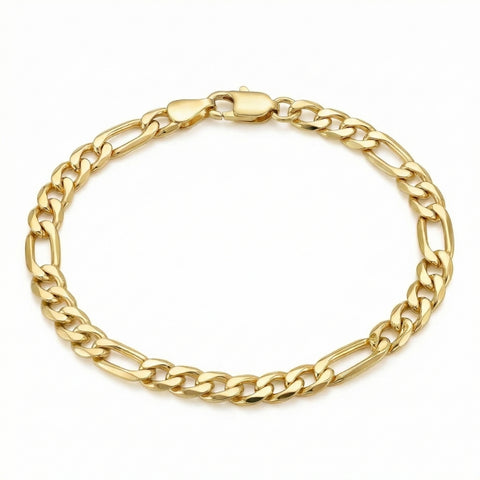 10k Yellow Gold 3.5-millimeter Figaro Bracelet