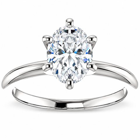 Platinum 1 Ct Oval Diamond F/VS Solitaire Engagement Ring Lab Grown