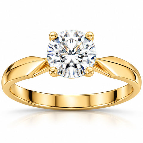 Certified 1 1/2Ct Solitaire Diamond Engagement Ring 14k Gold Lab Grown