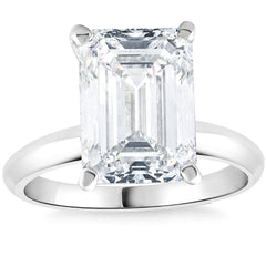 GH/VS 4Ct Emerald Certified Diamond Engagement Ring 14k White Gold Lab Grown