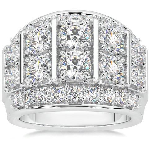 Certified 7Ct Diamond Men's Natural Diamond 12.98g Band White Gold Wedding Ring