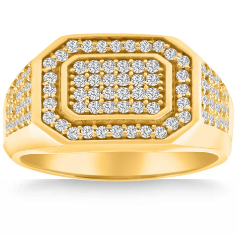 F/VS 1Ct Men's Diamond Ring in 14k Gold Lab Grown