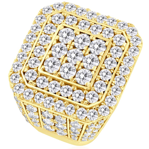 5Ct Diamond Ring Men's Flashy Multi Row Wedding Band in White or Yellow Gold