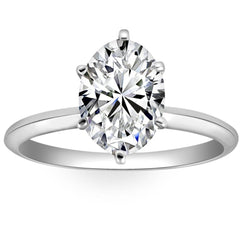 Platinum Oval Diamond Engagement Ring | Oval Diamond With 6 Prongs