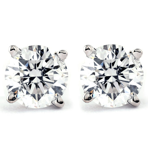 1.00Ct Round Brilliant Cut Natural Diamond Stud Earrings in 14K Gold Setting