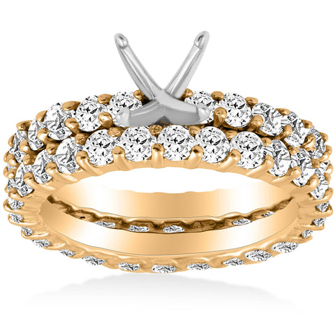 3ct Diamond Eternity Wedding Engagement Ring Setting
