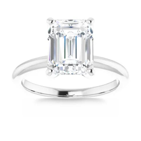 2.97Ct Platinum Certified Lab Grown Emerald Cut Diamond Engagement Ring (F/VS2)
