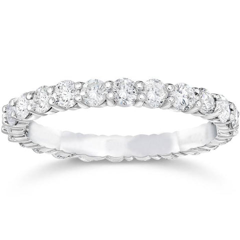 SI 1 3/4 ct Diamond Eternity Ring Womens Stackable Wedding Band White Gold 14k