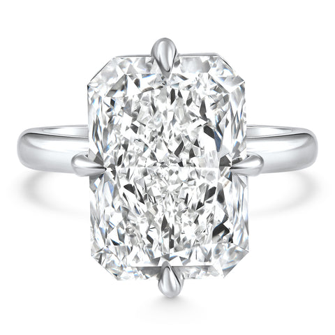 Certified 11Ct Radiant Diamond Solitaire Engagement Ring 14k Gold/Pt Lab Grown