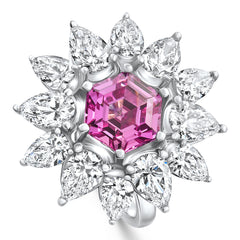 7.18Ct Pink Topaz Diamond Anniversary Ring White Gold Lab Grown