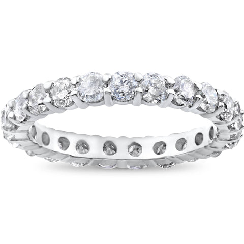 2ct Diamond Eternity Wedding Ring 14K White Gold