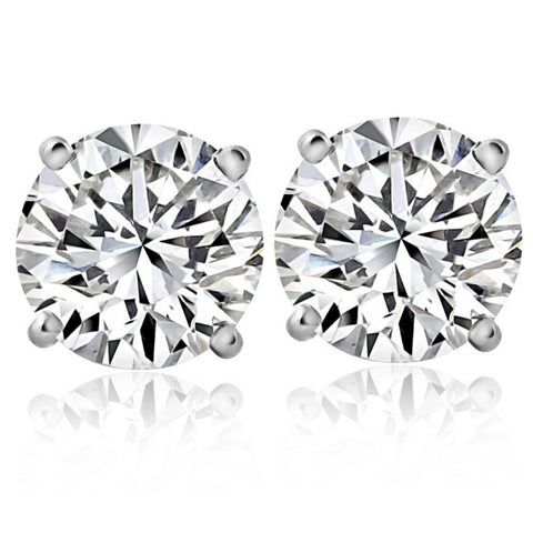 14k White or Yellow Gold 2 Ct T.W. Certified Natural Diamond Studs (I-J/I2-3)