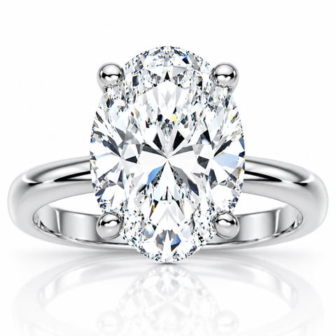 Certified 3.10Ct Oval Diamond HIdden Halo Engagement Ring 14k Gold Lab Grown