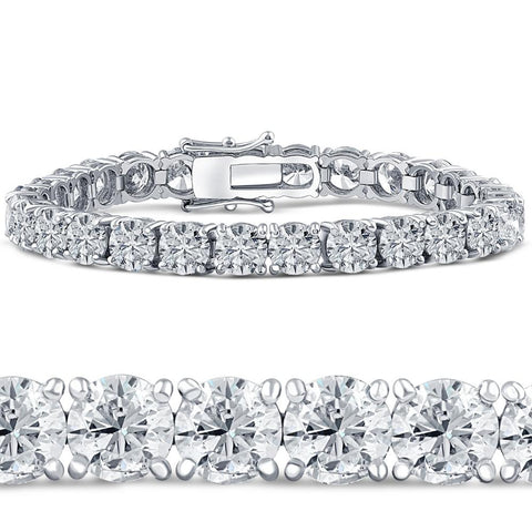 26.94Ct TW Round Diamond 7" Tennis Bracelet 14k White Gold Lab Grown (GH/S2-I1)