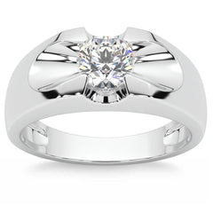 Men's 3/4Ct Solitaire Diamond Wedding Anniversary Ring 14k Gold Band Lab Grown
