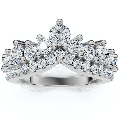 1Ct TW Diamond Wedding Contour Curved Ring Women's Anniversary Lab Grown Band