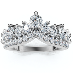 1Ct TW Diamond Wedding Contour Curved Ring Women's Anniversary Lab Grown Band