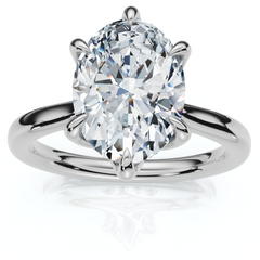 Certified 1 1/2Ct Oval Diamond Solitaire Engagement Ring 14k White Gold Lab Grown