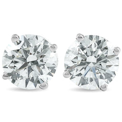 2Ct TW Round Lab Grown Diamond Studs 14K White Gold With Screw Backs (GH/VS2-SI1)